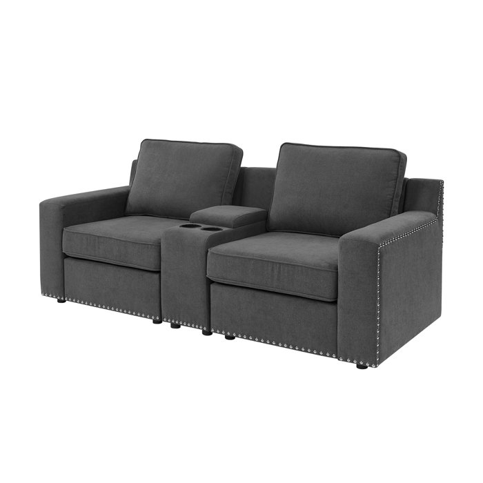 Wade Logan® Upholstered Home Theater Seating with Cup Holder & Reviews